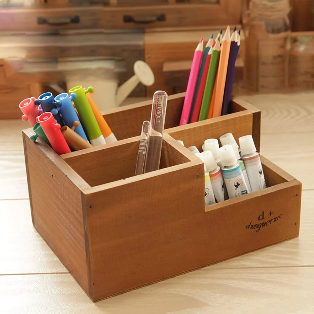 Wooden Desktop Storage Organizer