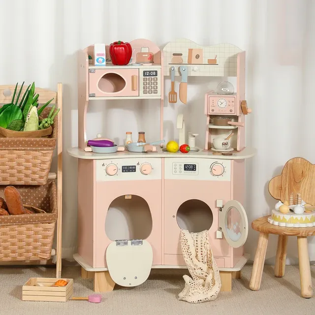 Wooden Kitchen Toy With Coffee Machine