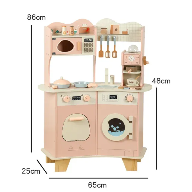 Wooden Kitchen Toy With Coffee Machine