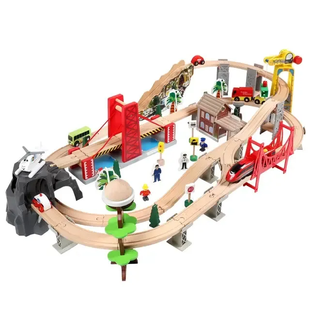 Wooden Train Set 100 pcs With Table